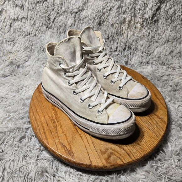 Retro Y2K Converse Chuck Taylor All Star Womens Size 8.5 Platform High White Top - Picture 1 of 9